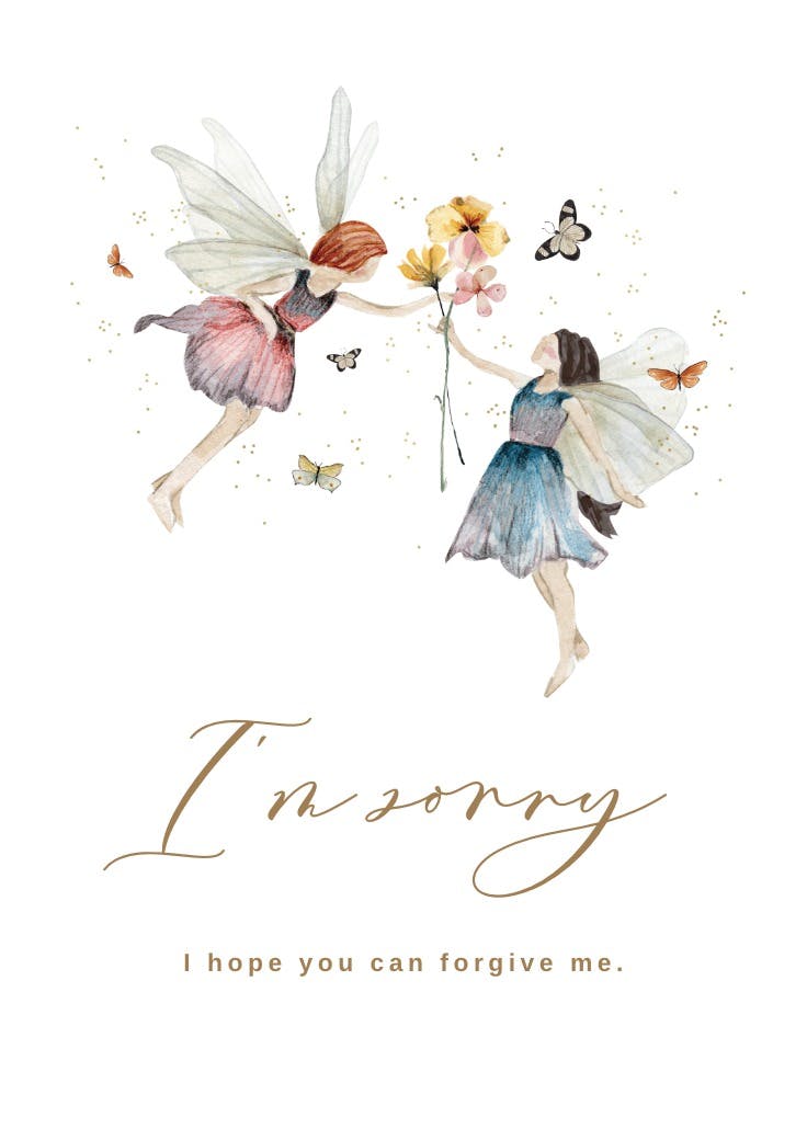 Fairy sorry - sorry card