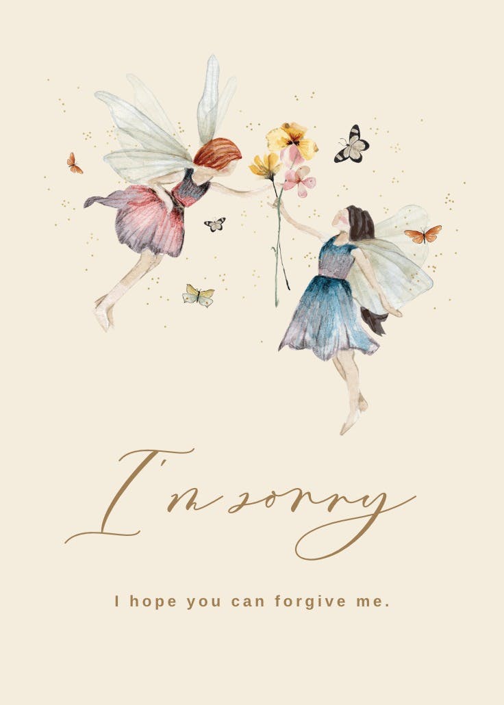 Fairy sorry - sorry card