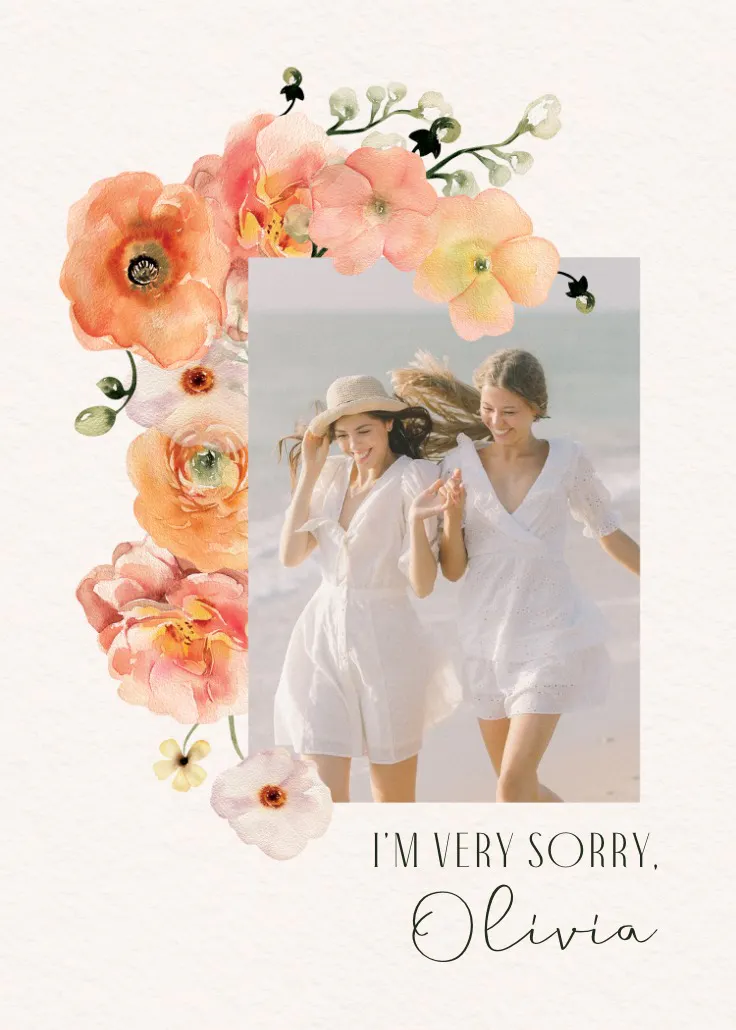 Floral bud - sorry card