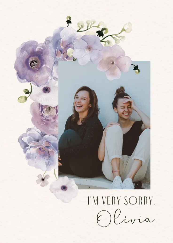 Floral bud - sorry card