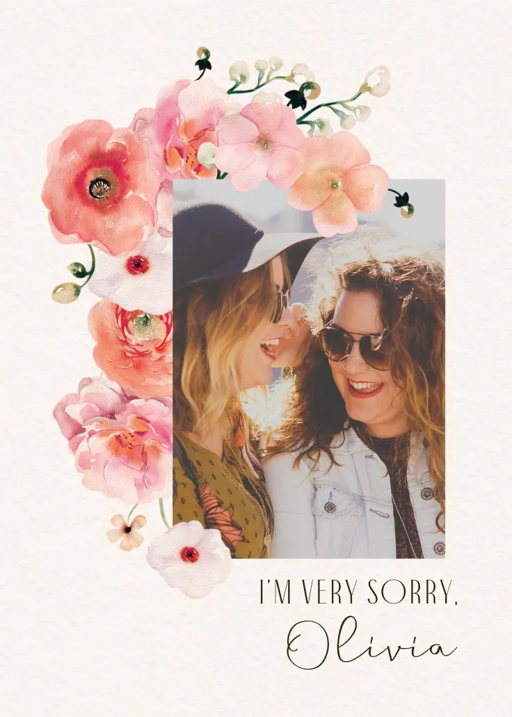 Floral bud - sorry card