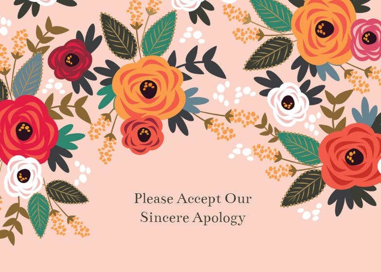 Floral mood -  tarjeta de disculpa