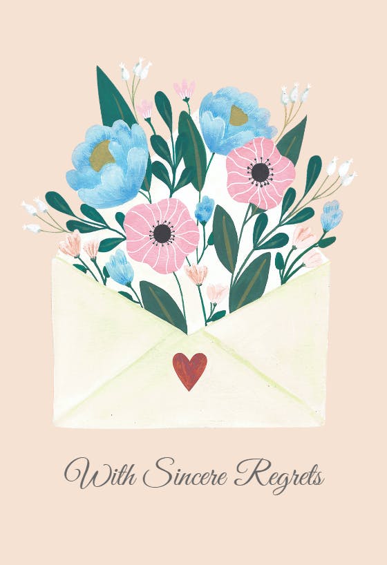 Flowery words - sorry card