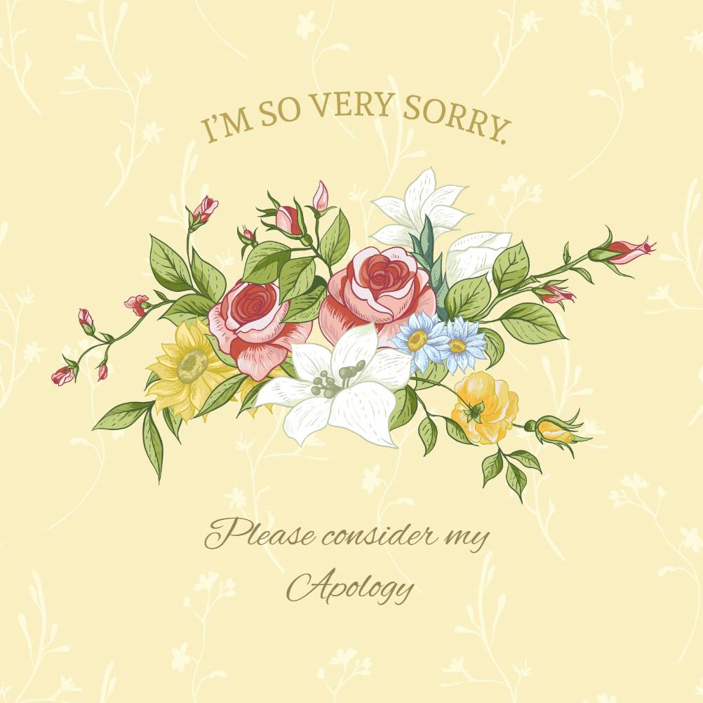 From my heart - sorry card