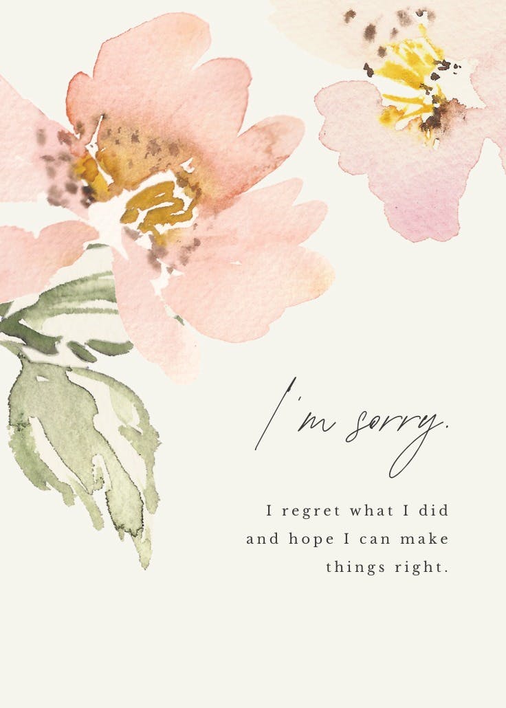 Garden roses - sorry card