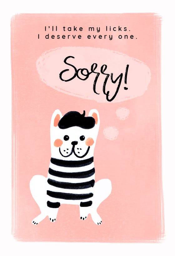 L’apologie - sorry card