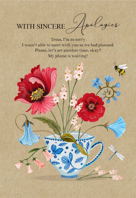 Lovely Tea Time - Sorry Card