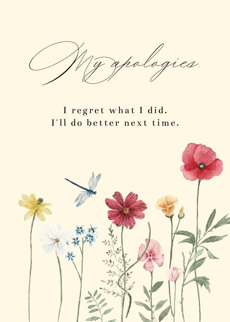 Meadow corner - sorry card