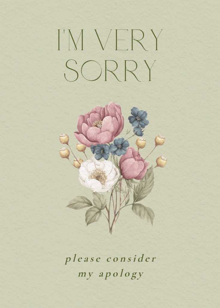 Muted bouquet - sorry card
