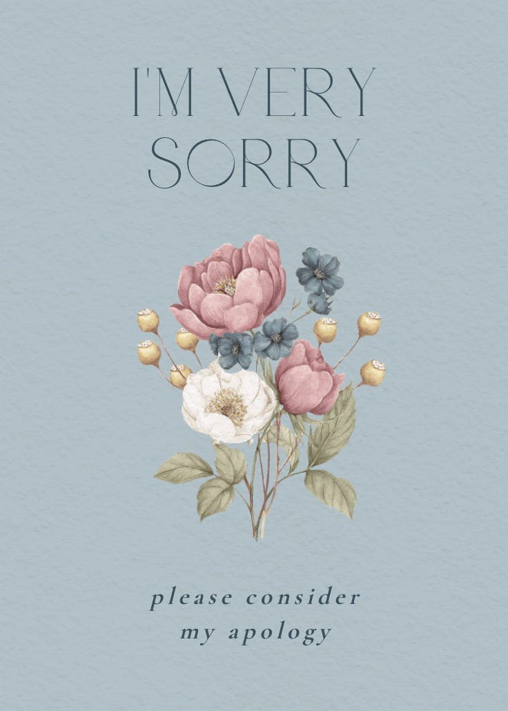 Muted bouquet - sorry card