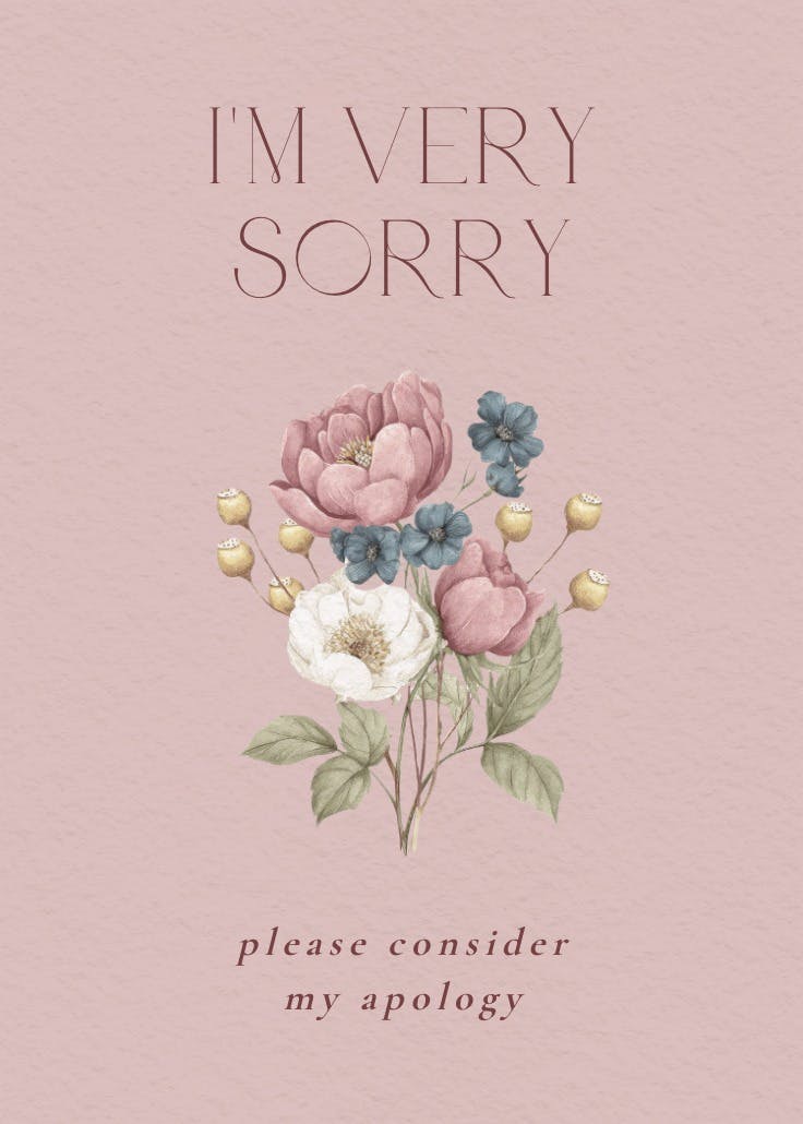 Muted bouquet - sorry card