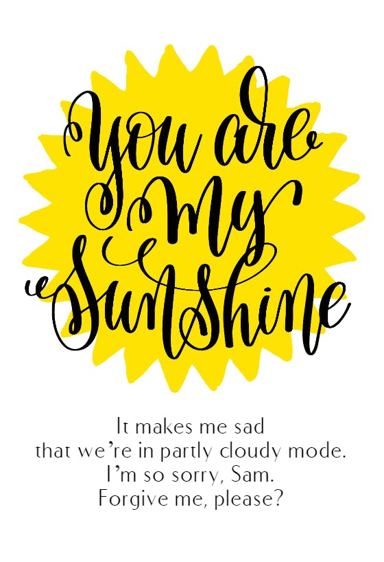 Partly cloudy - thinking of you card