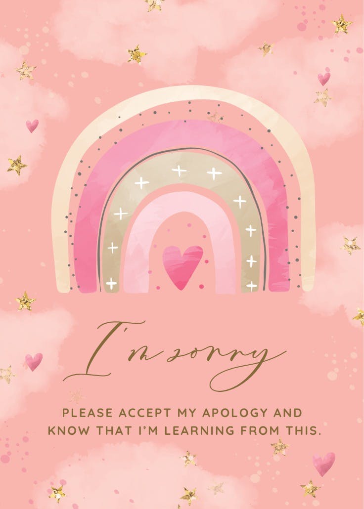 Pink rainbow - thinking of you card