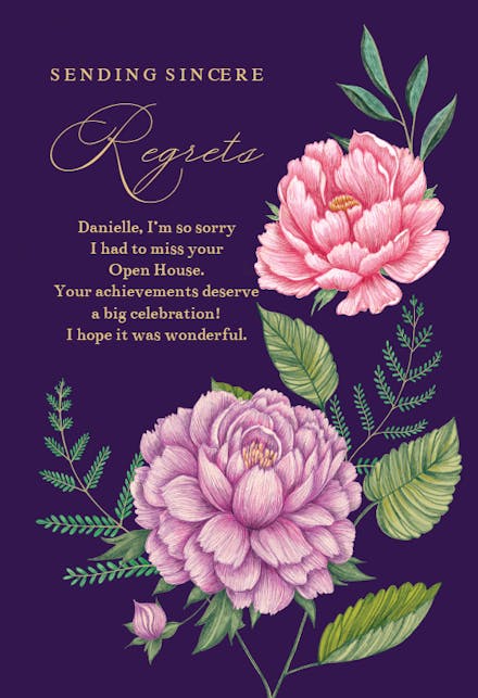 Pleasant Peonies - Sorry Card