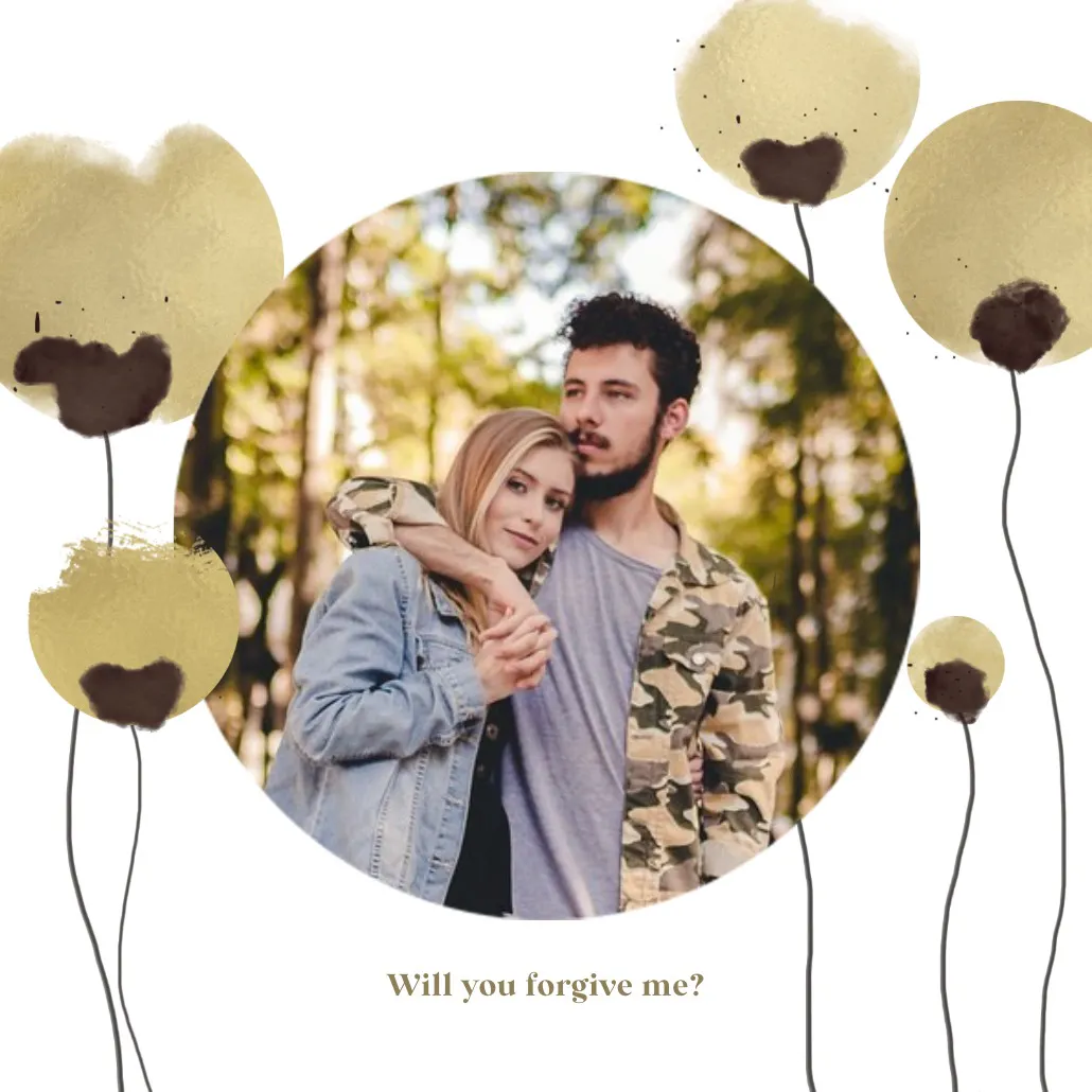 Poppies balloons - sorry card