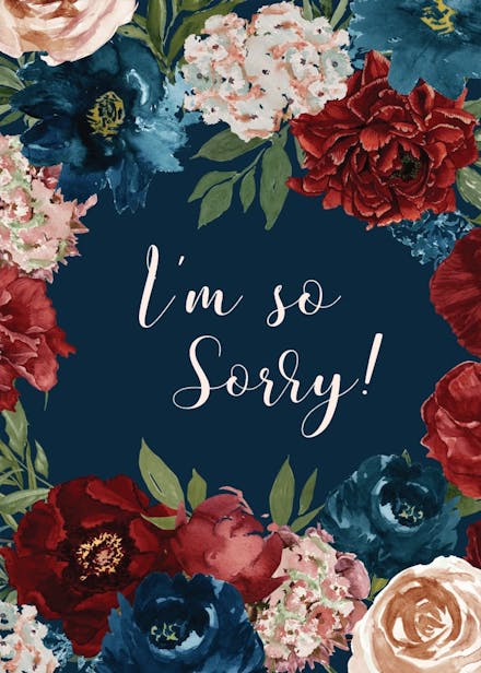 Purple flowers - sorry card