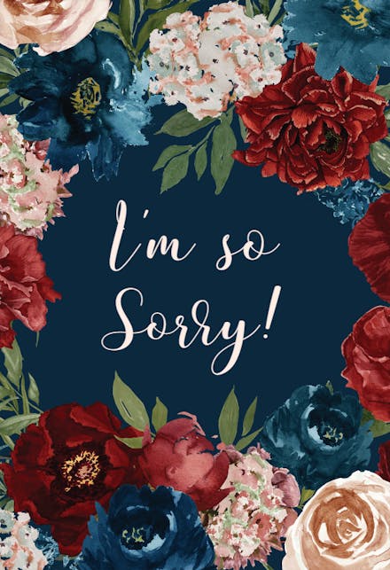 Purple Flowers - Sorry Card