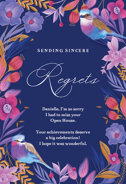 Purple Nature Border - Sorry Card