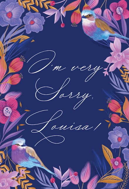 Purple Nature Frame - Sorry Card