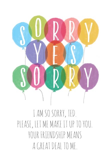 Rising Regrets - Sorry Card