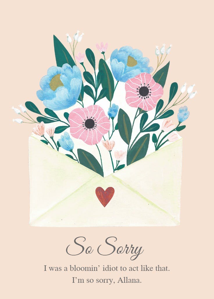 Sincerely sorry - sorry card