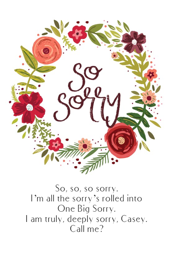 Sorry circle - thinking of you card