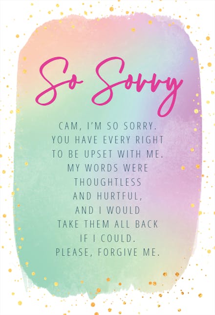 Spattered Ombre - Sorry Card