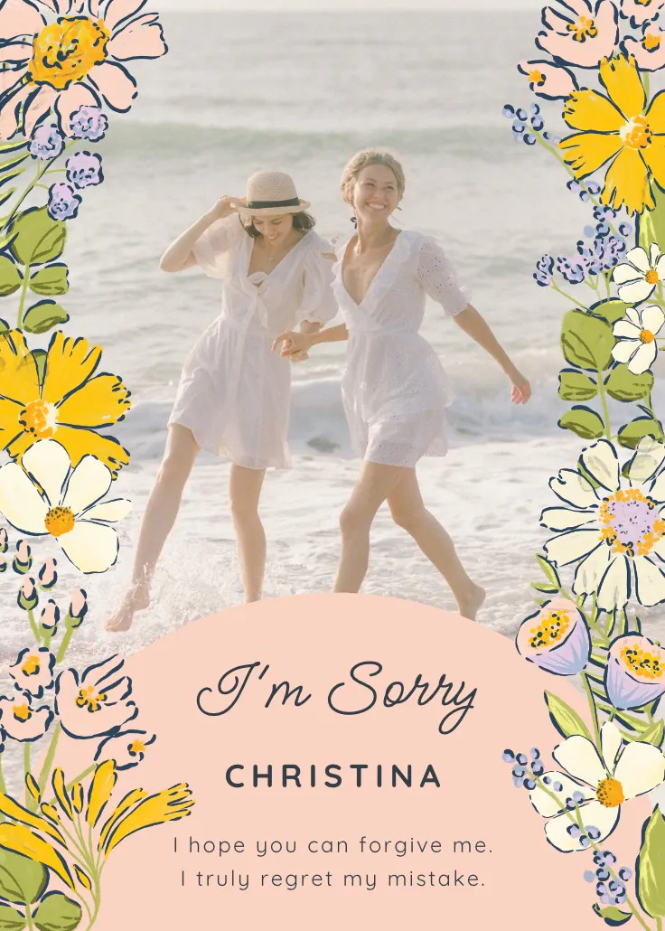 Spring florals - entschuldigungskarte