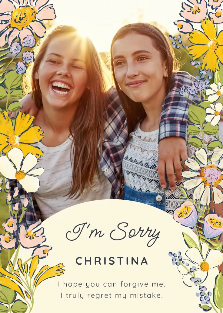 Spring florals - entschuldigungskarte