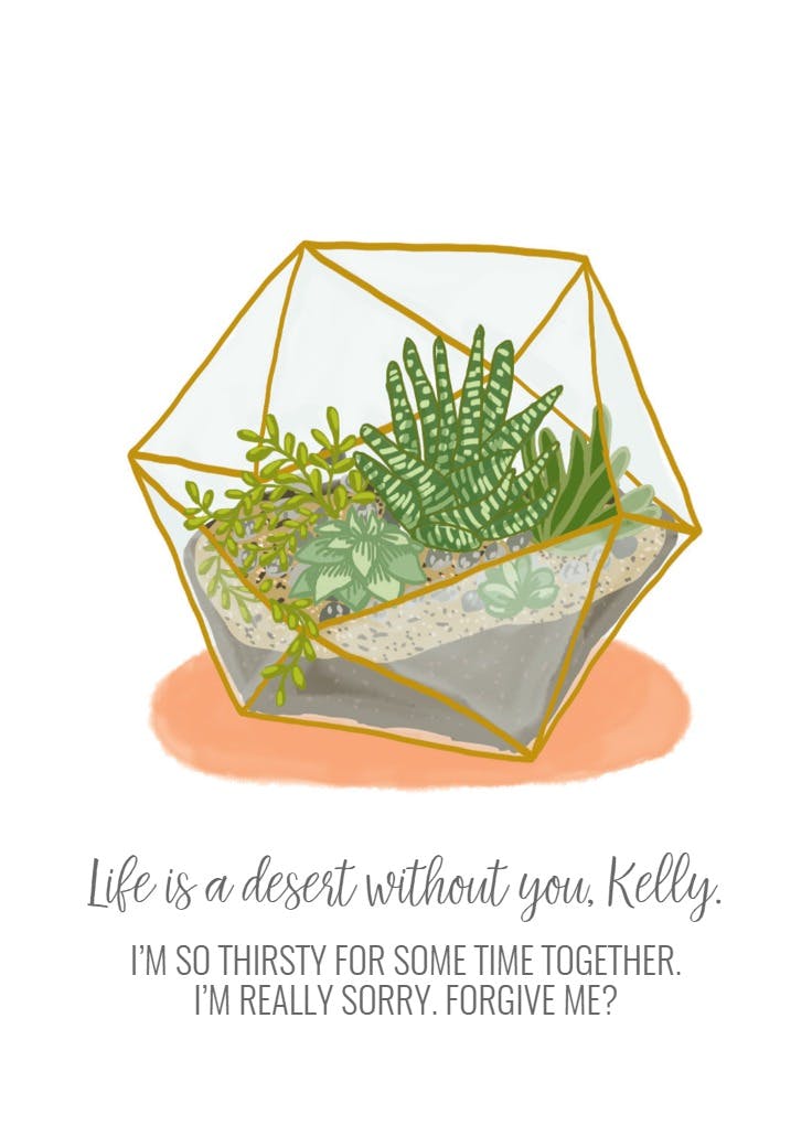 Succulents - sorry card