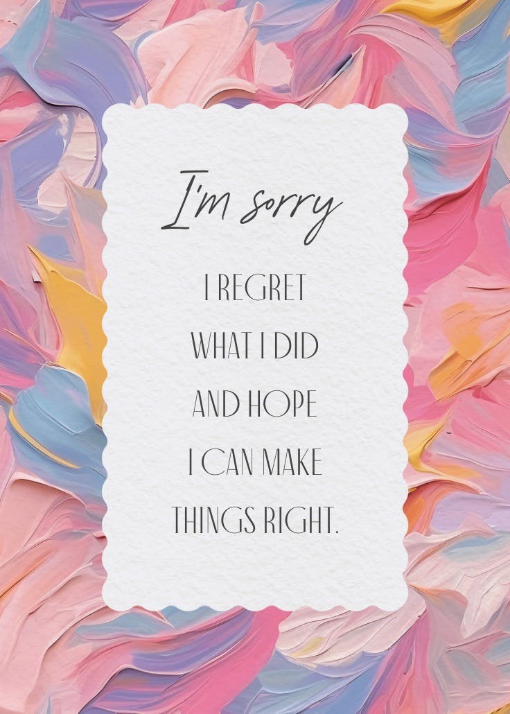 Textured pastel - sorry card