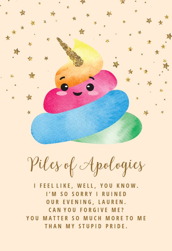 Unicorn to go - sorry card