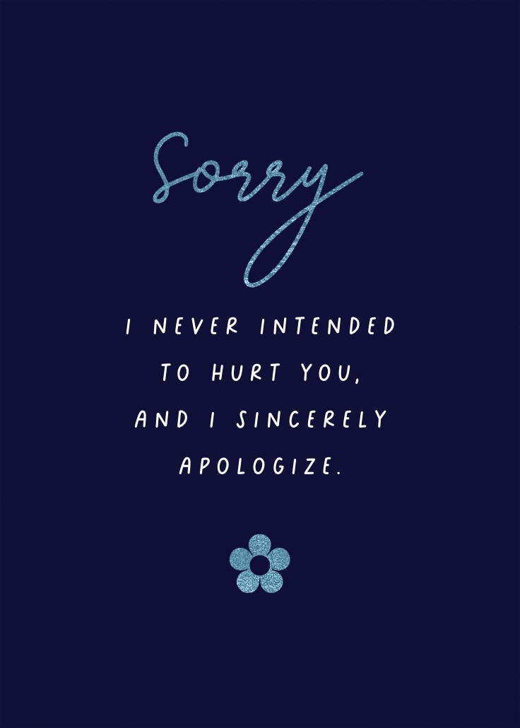 Sincerely sorry - sorry card