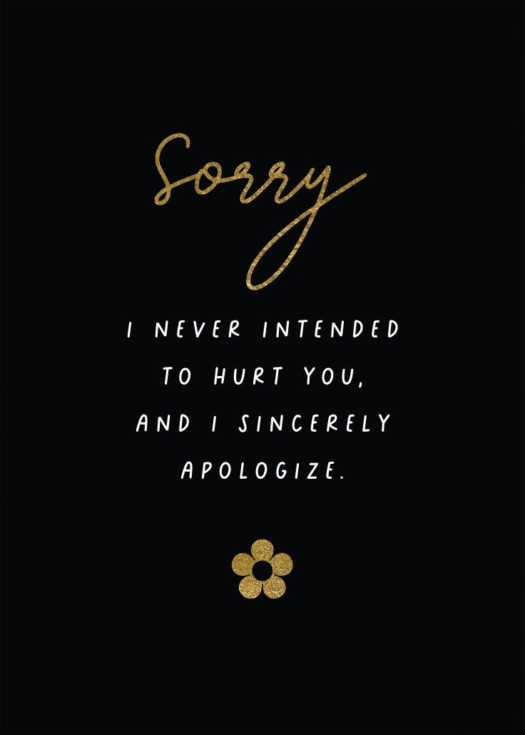Sincerely sorry - sorry card