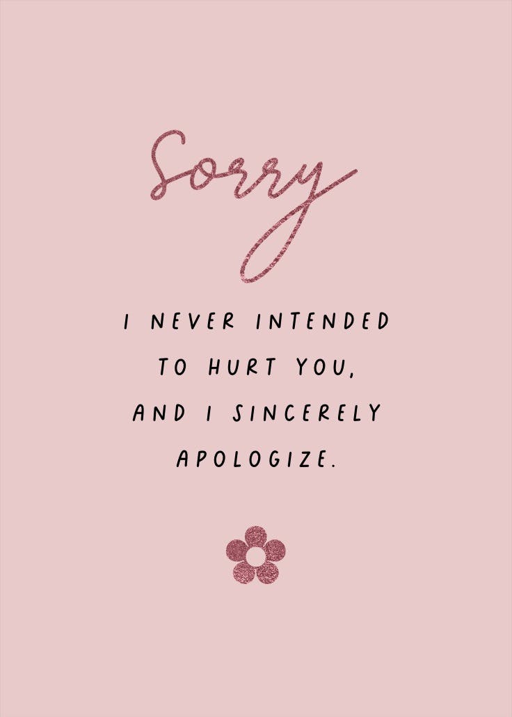 Sincerely sorry - sorry card