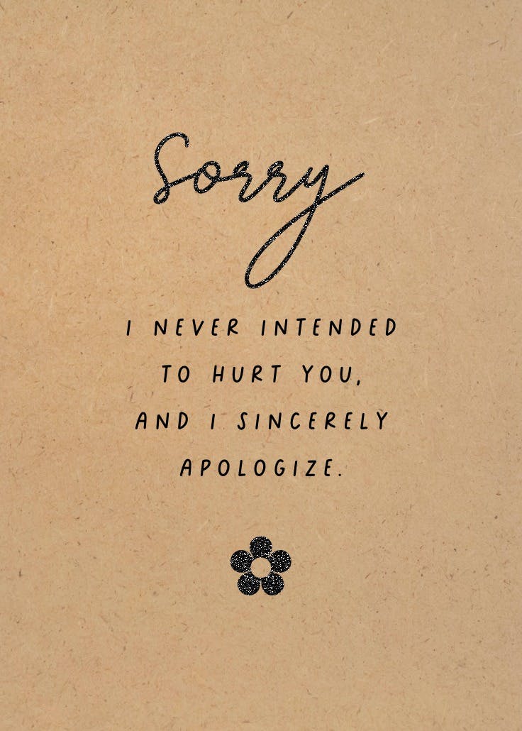 Sincerely sorry - sorry card