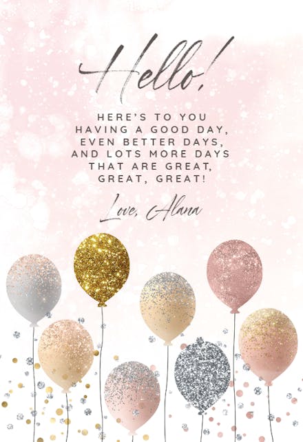 Balloon Glitz - Cheer Up Card