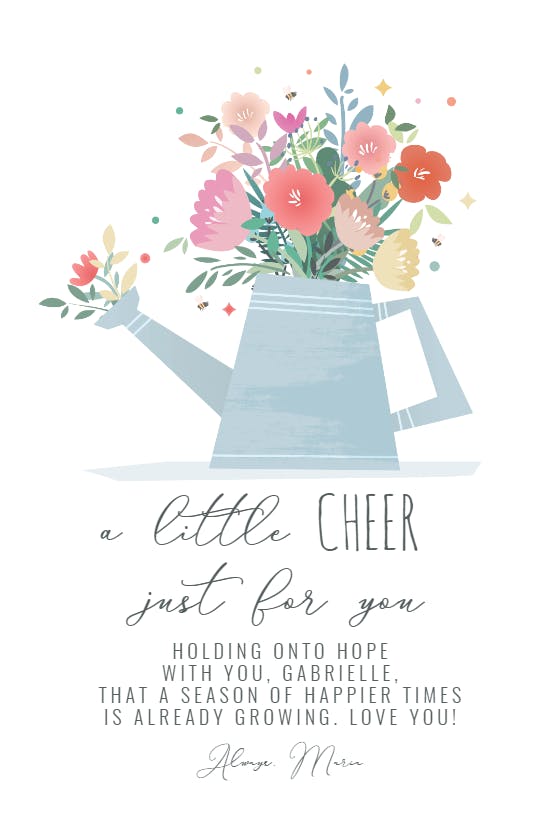 Pitcher of posies - cheer up card