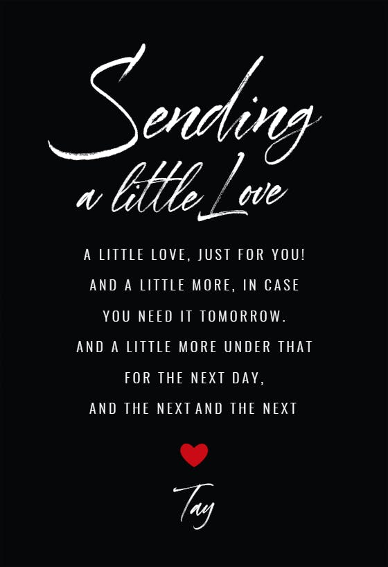 Sending love - tarjeta para dar ánimo