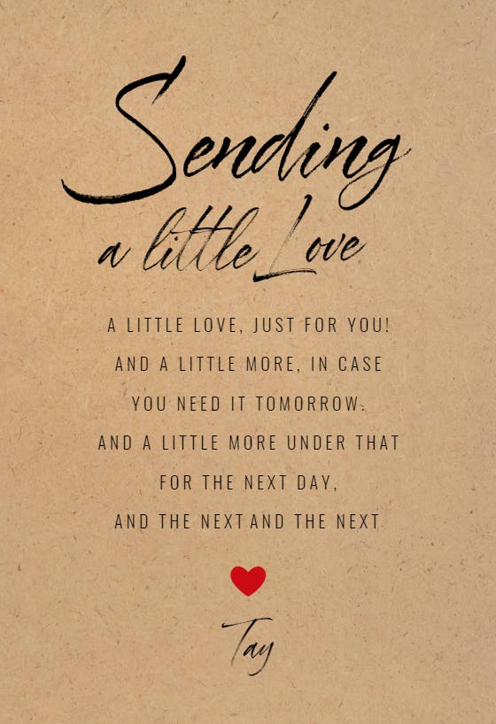 Sending love - cheer up card