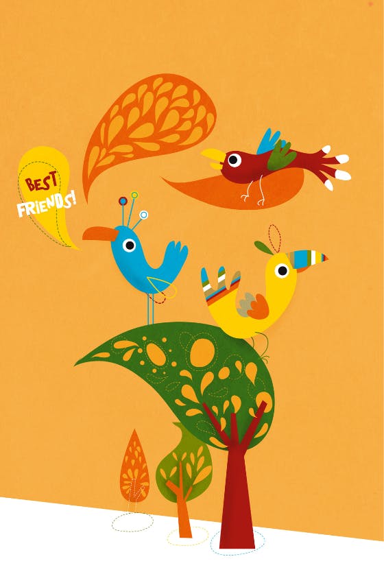 Best colorful friends -  free thinking of you card
