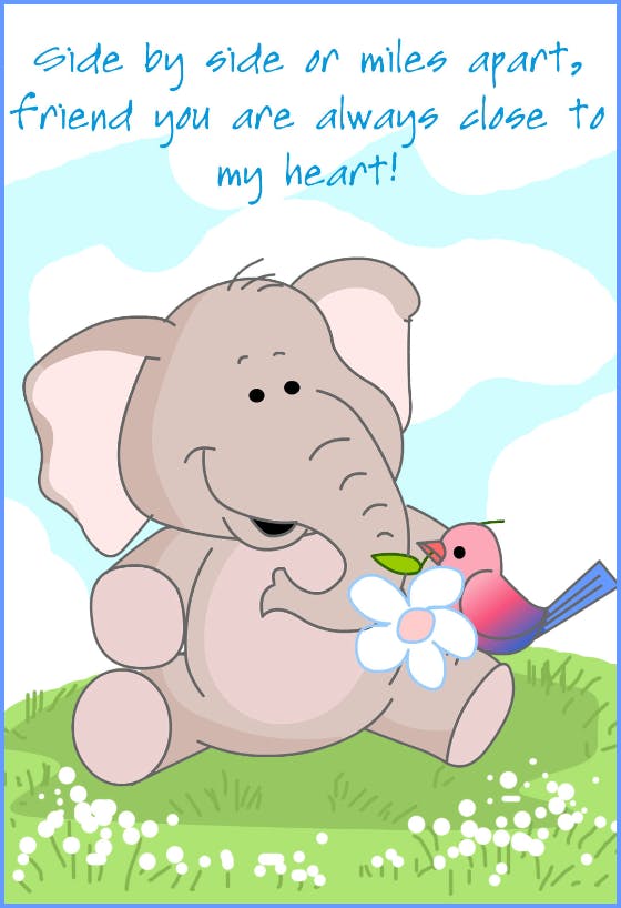Close to my heart -  free thinking of you card