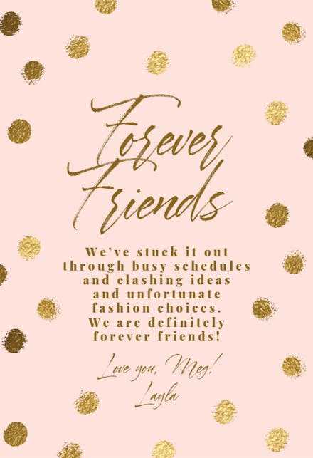 Confetti Gold - Friendship Card