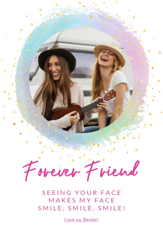 Friendly face - friendship card