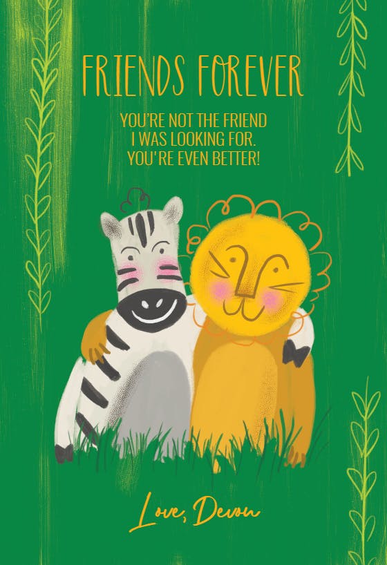 Furever friends - friendship card
