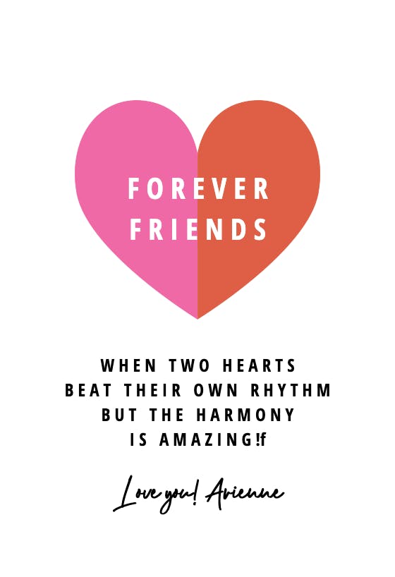 Heart to heart - friendship card