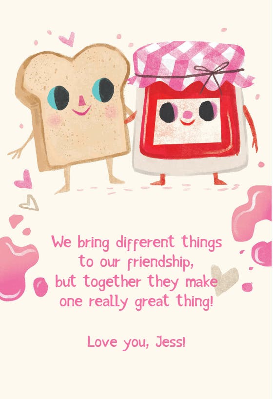In a jam - friendship card