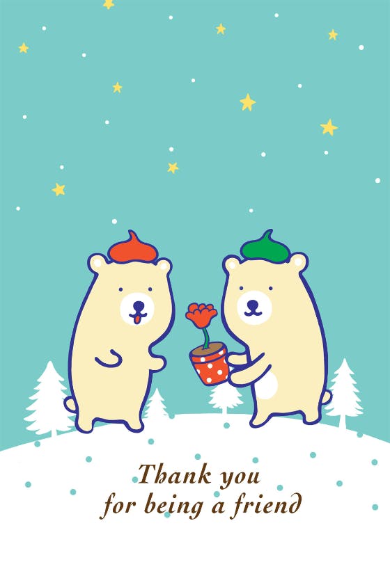 Thank you for being a friend -  free thinking of you card
