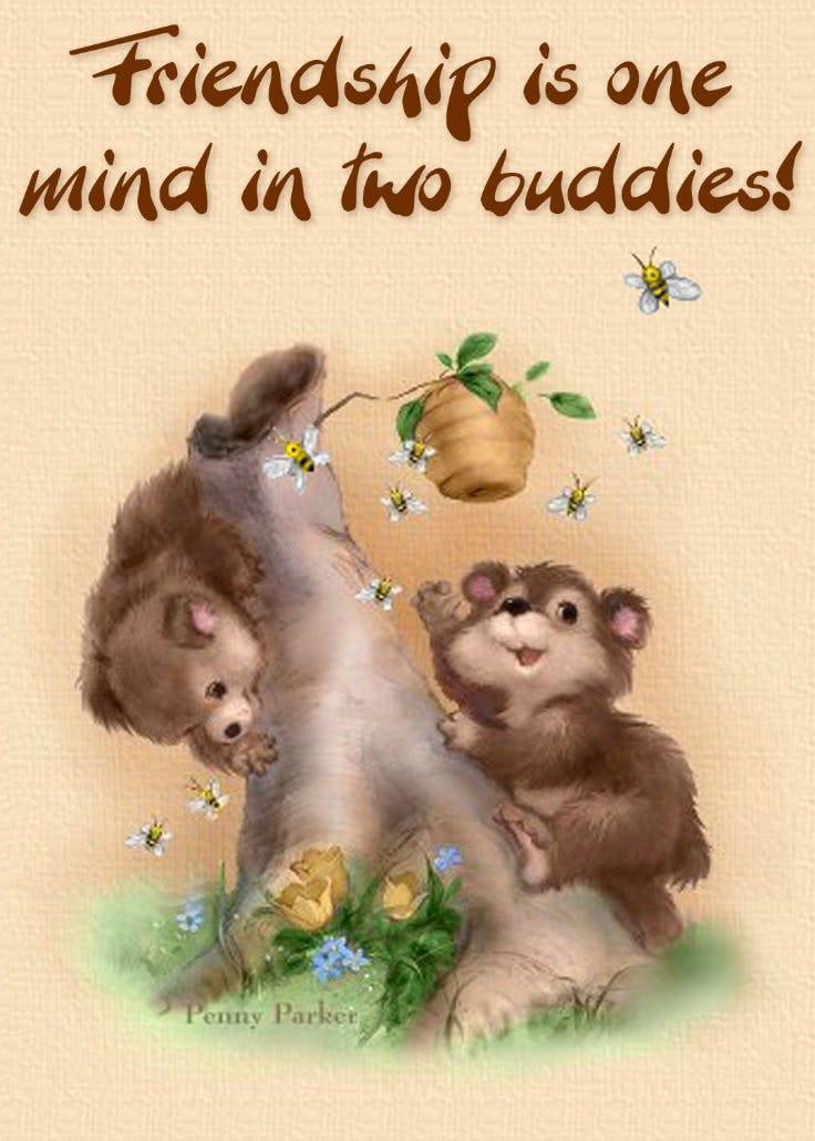 Two buddies - friendship card