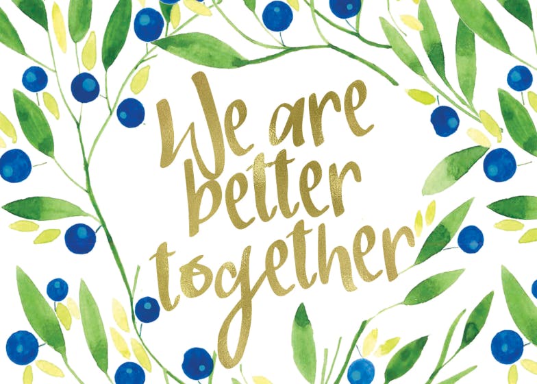 We are better together -  tarjeta de pensamientos y sentimientos